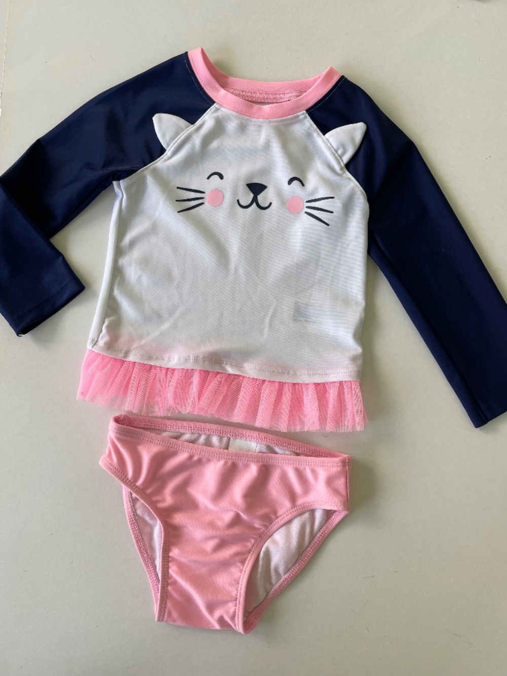 Cat &Jack Girls 2 Piece Rashguard Swim Suit 2T